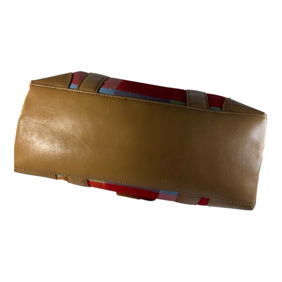 Vtg Liz Claiborne 90s Y2K Kelly Purse Gingham Pop Of Color Pattern Gold Accents - Picture 6 of 11